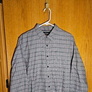 Marc Anthony Flannel Shirt Men's Size L Gray-red Like New